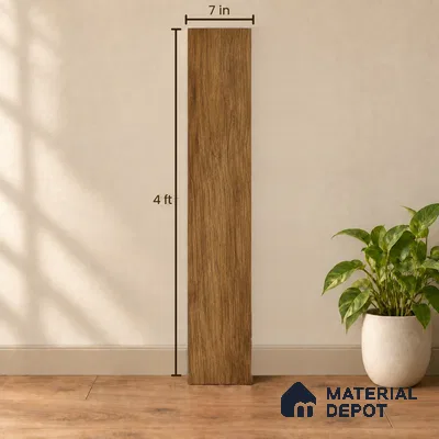 Golden Honey Brown Matte Finish 4 ft x 7 inch - 5 mm SPC Flooring | SP 00138 | 15-Year Warranty Click-Lock DIY Installation | Suitable For Kitchen, Living Room & Bedroom