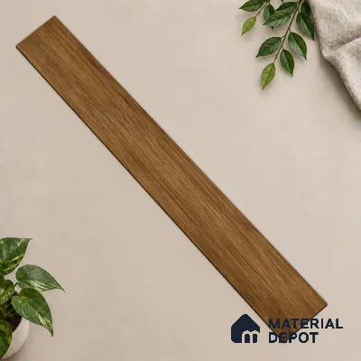 Golden Honey Brown Matte Finish 4 ft x 7 inch - 5 mm SPC Flooring | SP 00138 | 15-Year Warranty Click-Lock DIY Installation | Suitable For Kitchen, Living Room & Bedroom