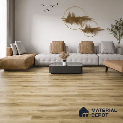 Warm Beige Oak Matte Finish 4 ft x 7 inch - 5 mm SPC Flooring | SP 00132 | 15-Year Warranty Click-Lock DIY Installation | Suitable For Kitchen, Living Room & Bedroom
