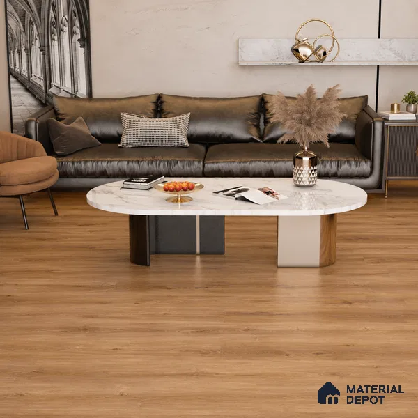 Reddish Warm Oak Matte Finish 4 ft x 7 inch - 5 mm SPC Flooring | SP 00137 | 15-Year Warranty Click-Lock DIY Installation | Suitable For Kitchen, Living Room & Bedroom