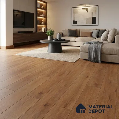 Reddish Warm Oak Matte Finish 4 ft x 7 inch - 5 mm SPC Flooring | SP 00137 | 15-Year Warranty Click-Lock DIY Installation | Suitable For Kitchen, Living Room & Bedroom