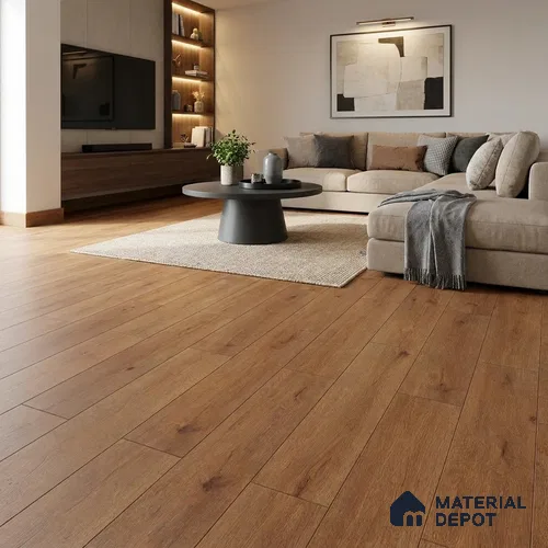 Reddish Warm Oak Matte Finish 4 ft x 7 inch - 5 mm SPC Flooring | SP 00137 | 15-Year Warranty Click-Lock DIY Installation | Suitable For Kitchen, Living Room & Bedroom