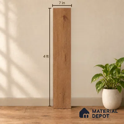 Reddish Warm Oak Matte Finish 4 ft x 7 inch - 5 mm SPC Flooring | SP 00137 | 15-Year Warranty Click-Lock DIY Installation | Suitable For Kitchen, Living Room & Bedroom