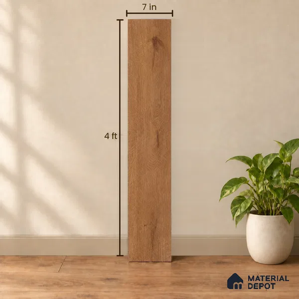 Reddish Warm Oak Matte Finish 4 ft x 7 inch - 5 mm SPC Flooring | SP 00137 | 15-Year Warranty Click-Lock DIY Installation | Suitable For Kitchen, Living Room & Bedroom