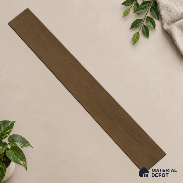 Medium Umber Brown Matte Finish 4 ft x 7 inch - 5 mm SPC Flooring | SP 00130 | 15-Year Warranty Click-Lock DIY Installation | Suitable For Kitchen, Living Room & Bedroom
