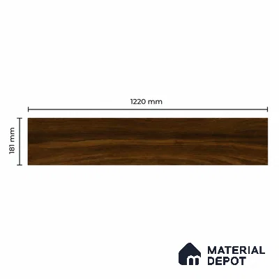 Dark Walnut Brown Matte Finish 4 ft x 7 inch - 5 mm SPC Flooring | SP 00129 | 15-Year Warranty Click-Lock DIY Installation | Suitable For Kitchen, Living Room & Bedroom