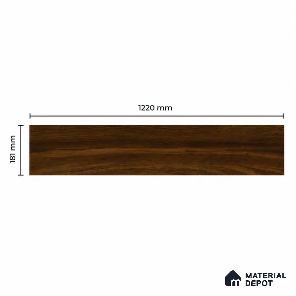 Dark Walnut Brown Matte Finish 4 ft x 7 inch - 5 mm SPC Flooring | SP 00129 | 15-Year Warranty Click-Lock DIY Installation | Suitable For Kitchen, Living Room & Bedroom