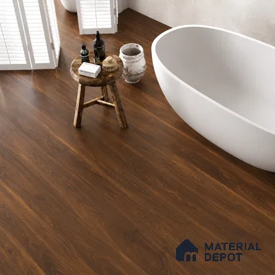 Dark Walnut Brown Matte Finish 4 ft x 7 inch - 5 mm SPC Flooring | SP 00129 | 15-Year Warranty Click-Lock DIY Installation | Suitable For Kitchen, Living Room & Bedroom