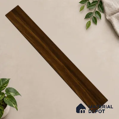 Dark Walnut Brown Matte Finish 4 ft x 7 inch - 5 mm SPC Flooring | SP 00129 | 15-Year Warranty Click-Lock DIY Installation | Suitable For Kitchen, Living Room & Bedroom