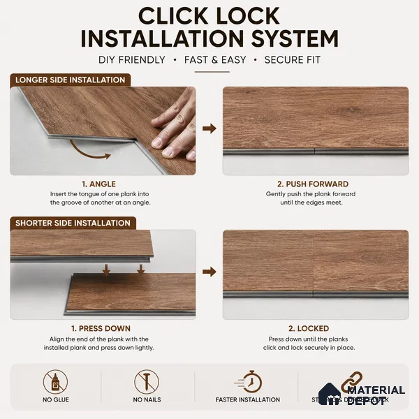Umber Brown Matte Finish 4 ft x 7 inch - 5 mm SPC Flooring | SP 00116 | 15-Year Warranty Click-Lock DIY Installation | Suitable For Kitchen, Living Room & Bedroom
