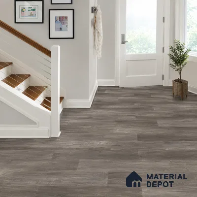 Ash Grey Matte Finish 4 ft x 7 inch - 5 mm SPC Flooring | SP 00124 | 15-Year Warranty Click-Lock DIY Installation | Suitable For Kitchen, Living Room & Bedroom