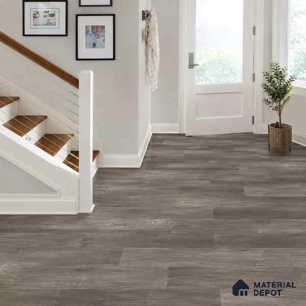 Ash Grey Matte Finish 4 ft x 7 inch - 5 mm SPC Flooring | SP 00124 | 15-Year Warranty Click-Lock DIY Installation | Suitable For Kitchen, Living Room & Bedroom
