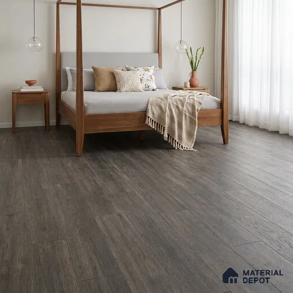 Ash Grey Matte Finish 4 ft x 7 inch - 5 mm SPC Flooring | SP 00124 | 15-Year Warranty Click-Lock DIY Installation | Suitable For Kitchen, Living Room & Bedroom