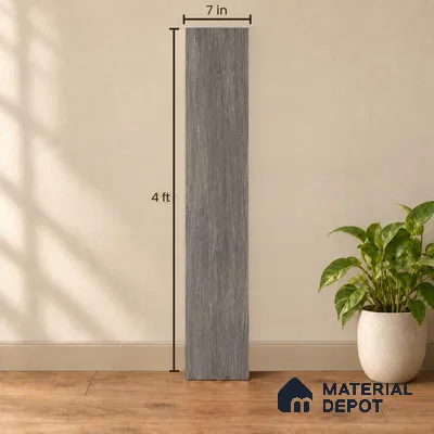 Ash Grey Matte Finish 4 ft x 7 inch - 5 mm SPC Flooring | SP 00124 | 15-Year Warranty Click-Lock DIY Installation | Suitable For Kitchen, Living Room & Bedroom