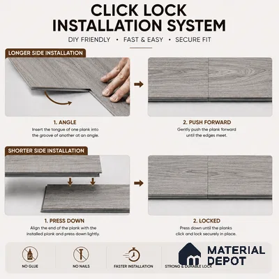 Warm Alabaster White Oak Matte Finish 4 ft x 7 inch - 5 mm SPC Flooring | SP 00095 | 15-Year Warranty Click-Lock DIY Installation | Suitable For Kitchen, Living Room & Bedroom