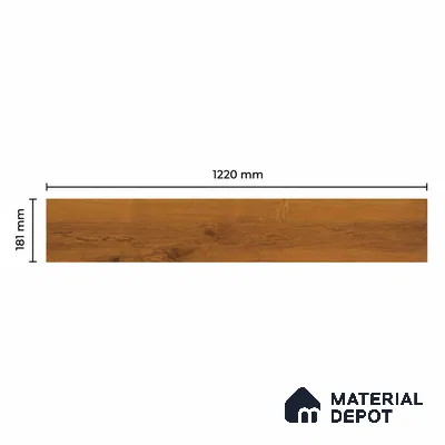 Rich Amber Gold Matte Finish 4 ft x 7 inch - 5 mm SPC Flooring | SP 00127 | 15-Year Warranty Click-Lock DIY Installation | Suitable For Kitchen, Living Room & Bedroom