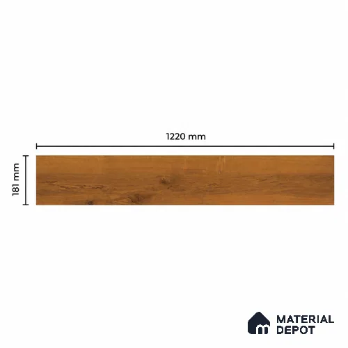 Rich Amber Gold Matte Finish 4 ft x 7 inch - 5 mm SPC Flooring | SP 00127 | 15-Year Warranty Click-Lock DIY Installation | Suitable For Kitchen, Living Room & Bedroom
