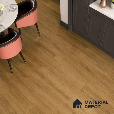 Warm Walnut Brown Matte Finish 4 ft x 7 inch - 5 mm SPC Flooring | SP 00135 | 15-Year Warranty Click-Lock DIY Installation | Suitable For Kitchen, Living Room & Bedroom