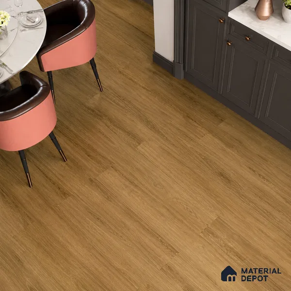 Warm Walnut Brown Matte Finish 4 ft x 7 inch - 5 mm SPC Flooring | SP 00135 | 15-Year Warranty Click-Lock DIY Installation | Suitable For Kitchen, Living Room & Bedroom