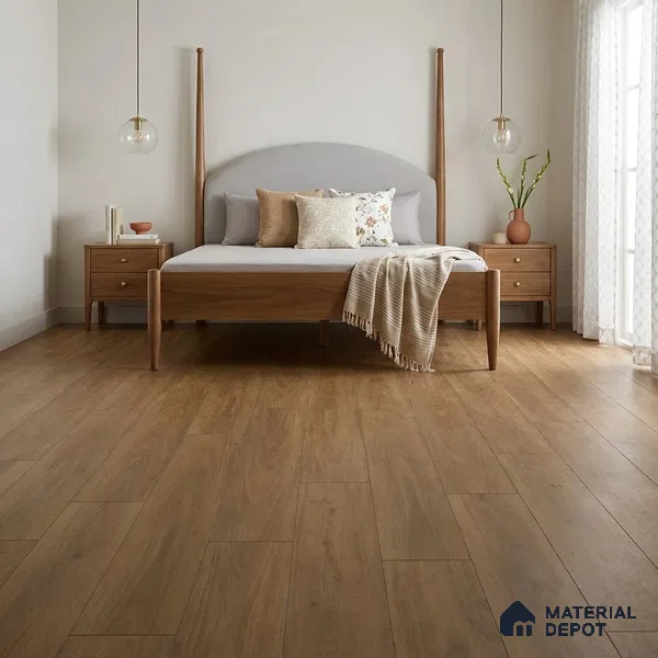 Warm Walnut Brown Matte Finish 4 ft x 7 inch - 5 mm SPC Flooring | SP 00135 | 15-Year Warranty Click-Lock DIY Installation | Suitable For Kitchen, Living Room & Bedroom
