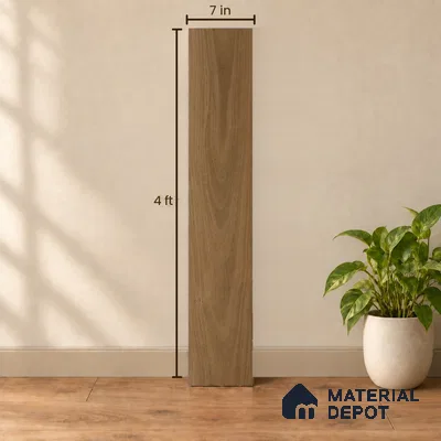 Warm Walnut Brown Matte Finish 4 ft x 7 inch - 5 mm SPC Flooring | SP 00135 | 15-Year Warranty Click-Lock DIY Installation | Suitable For Kitchen, Living Room & Bedroom
