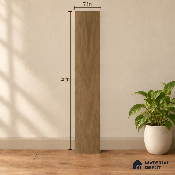 Warm Walnut Brown Matte Finish 4 ft x 7 inch - 5 mm SPC Flooring | SP 00135 | 15-Year Warranty Click-Lock DIY Installation | Suitable For Kitchen, Living Room & Bedroom