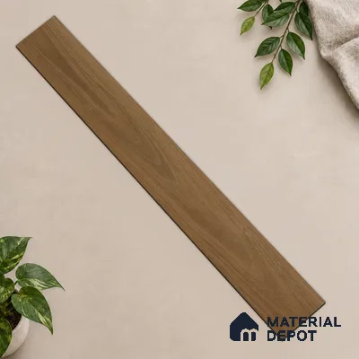 Warm Walnut Brown Matte Finish 4 ft x 7 inch - 5 mm SPC Flooring | SP 00135 | 15-Year Warranty Click-Lock DIY Installation | Suitable For Kitchen, Living Room & Bedroom