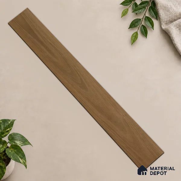 Warm Walnut Brown Matte Finish 4 ft x 7 inch - 5 mm SPC Flooring | SP 00135 | 15-Year Warranty Click-Lock DIY Installation | Suitable For Kitchen, Living Room & Bedroom