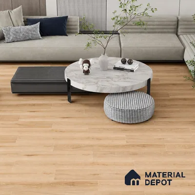 Golden Blonde Oak Matte Finish 4 ft x 7 inch - 5 mm SPC Flooring | SP 00128 | 15-Year Warranty Click-Lock DIY Installation | Suitable For Kitchen, Living Room & Bedroom