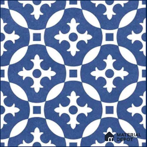 Moroccan Wall & Floor Tile TL 11115 Indigo Arabesque 1 ft x 1 ft Ceramic Matte Finish Tile - 10 mm | Suitable For Kitchen, Bathroom, Balcony