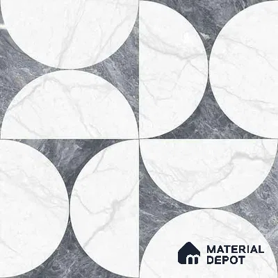 Moroccan Carving Wall & Floor Tile TL 11679 B Lunar Divide 1 ft x 1 ft Ceramic Carving Matte Finish Tile - 10 mm | Suitable For Bathroom, Dining Area, Kitchen