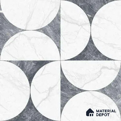 Moroccan Carving Wall & Floor Tile TL 11679 B Lunar Divide 1 ft x 1 ft Ceramic Carving Matte Finish Tile - 10 mm | Suitable For Bathroom, Dining Area, Kitchen