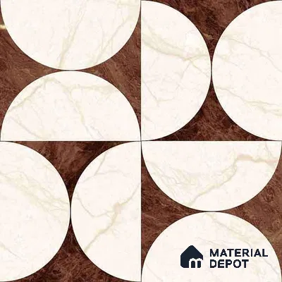 Moroccan Carving Wall & Floor Tile TL 11679 D Marquina Geo 1 ft x 1 ft Ceramic Carving Matte Finish Tile - 10 mm | Suitable For Bathroom, Dining Area, Kitchen
