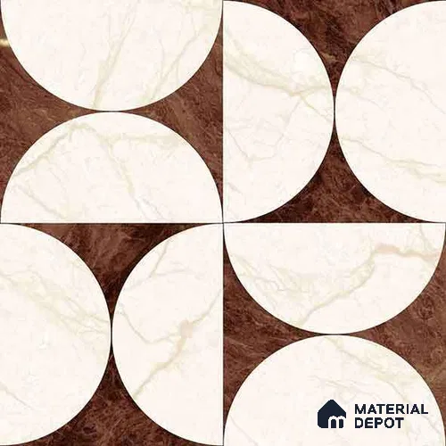 Moroccan Carving Wall & Floor Tile TL 11679 D Marquina Geo 1 ft x 1 ft Ceramic Carving Matte Finish Tile - 10 mm | Suitable For Bathroom, Dining Area, Kitchen