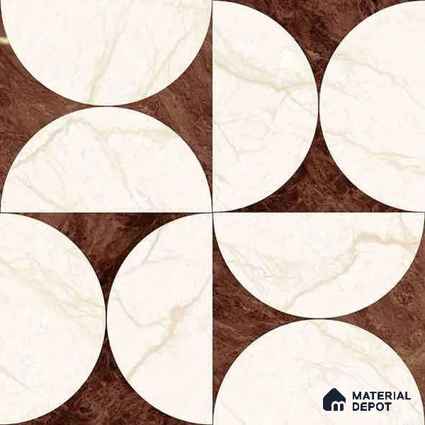 Moroccan Carving Wall & Floor Tile TL 11679 D Marquina Geo 1 ft x 1 ft Ceramic Carving Matte Finish Tile - 10 mm | Suitable For Bathroom, Dining Area, Kitchen