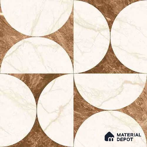 Moroccan Carving Wall & Floor Tile TL 11679 E Marble Mocha Geo 1 ft x 1 ft Ceramic Carving Matte Finish Tile - 10 mm | Suitable For Bathroom, Dining Area, Kitchen