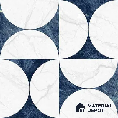 Moroccan Carving Wall & Floor Tile TL 11679 Lunar Indigo 1 ft x 1 ft Ceramic Carving Matte Finish Tile - 10 mm | Suitable For Bathroom, Dining Area & Kitchen Backsplash (Sample)
