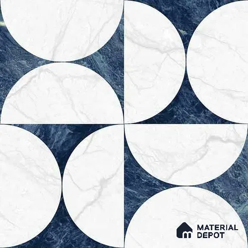 Moroccan Carving Wall & Floor Tile TL 11679 Lunar Indigo 1 ft x 1 ft Ceramic Carving Matte Finish Tile - 10 mm | Suitable For Bathroom, Dining Area, Kitchen