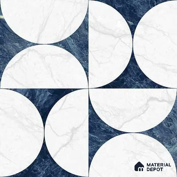 Moroccan Carving Wall & Floor Tile TL 11679 Lunar Indigo 1 ft x 1 ft Ceramic Carving Matte Finish Tile - 10 mm | Suitable For Bathroom, Dining Area & Kitchen Backsplash (Sample)