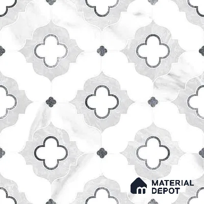 Moroccan Carving Wall & Floor Tile TL 11663 Arabesque Cloud 1 ft x 1 ft Ceramic Carving Matte Finish Tile - 10 mm | Suitable For Bathroom, Dining Area, Kitchen