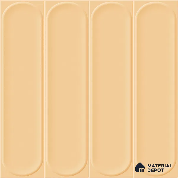 Faux Subway Wall Tile TL 11332 Amber Flute 1 ft x 1 ft Ceramic Glossy Finish Tile - 10 mm | Suitable For Bathroom, Dining Area, Kitchen Backsplash