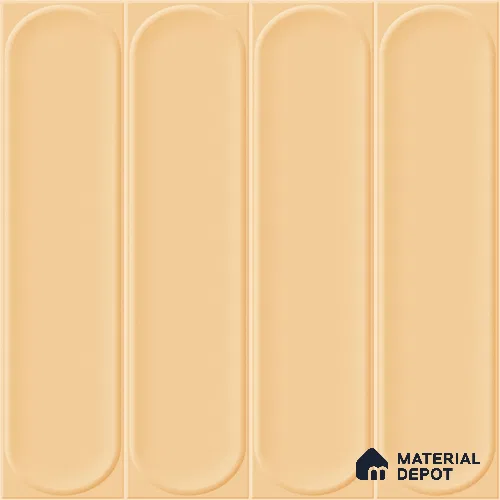 Faux Subway Wall Tile TL 11332 Amber Flute 1 ft x 1 ft Ceramic Glossy Finish Tile - 10 mm | Suitable For Bathroom, Dining Area, Kitchen Backsplash