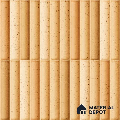 Faux Subway Wall Tile TL 11287 Spiced Fluted Ochre 1 ft x 1 ft Ceramic Glossy Finish Tile - 10 mm | Suitable For Bathroom, Dining Area, Kitchen Backsplash