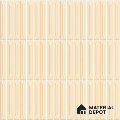 Faux Kitkat Subway Wall Tile TL 11309 Ivory Arrowline 1 ft x 1 ft Ceramic Glossy Finish Tile - 10 mm | Suitable For Bathroom, Dining Area, Kitchen Backsplash