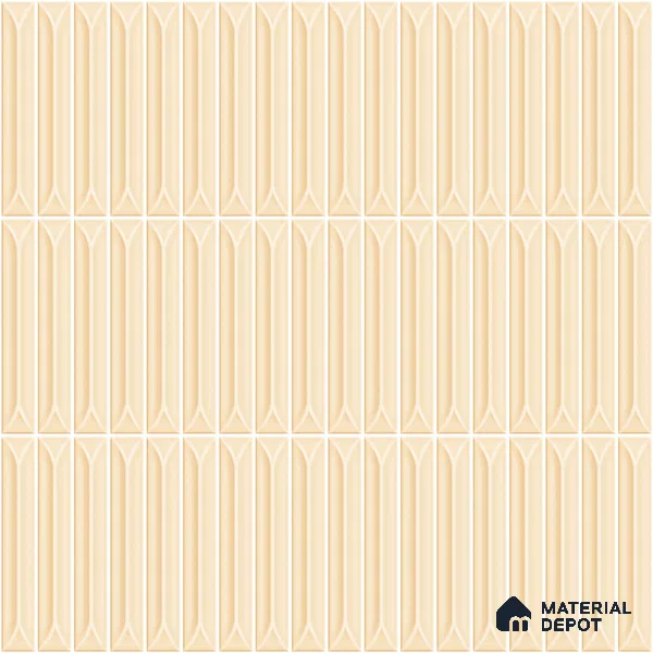 Faux Kitkat Subway Wall Tile TL 11309 Ivory Arrowline 1 ft x 1 ft Ceramic Glossy Finish Tile - 10 mm | Suitable For Bathroom, Dining Area, Kitchen Backsplash