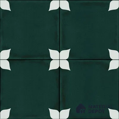 Moroccan Wall & Floor Athangudi Highlighter Tile TL 11183 Verdant Petal 1 ft x 1 ft Ceramic Matte Finish Tile - 10 mm | Suitable For Kitchen, Bathroom, Balcony