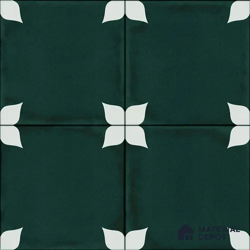 Moroccan Wall & Floor Athangudi Highlighter Tile TL 11183 Verdant Petal 1 ft x 1 ft Ceramic Matte Finish Tile - 10 mm | Suitable For Kitchen, Bathroom, Balcony