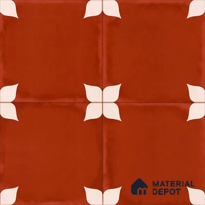 Moroccan Wall & Floor Athangudi Highlighter Tile TL 11129 Terracotta Petal 1 ft x 1 ft Ceramic Matte Finish Tile - 10 mm | Suitable For Kitchen, Bathroom, Balcony