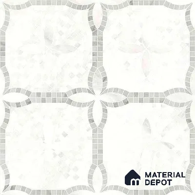Moroccan Carving Wall & Floor Tile TL 11676 Frosted Arabesque 1 ft x 1 ft Ceramic Carving Matte Finish Tile - 10 mm | Suitable For Bathroom, Dining Area, Kitchen