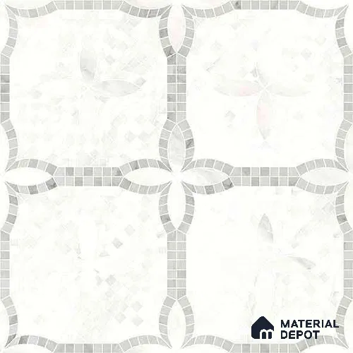 Moroccan Carving Wall & Floor Tile TL 11676 Frosted Arabesque 1 ft x 1 ft Ceramic Carving Matte Finish Tile - 10 mm | Suitable For Bathroom, Dining Area, Kitchen
